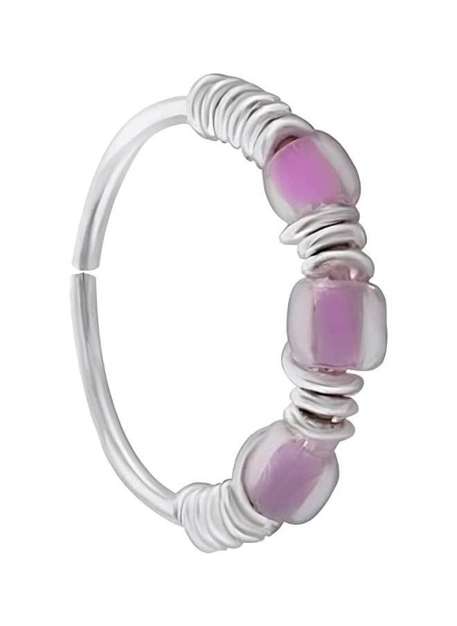 Generic silver endless Gauge Nose Ring Piercing, get your own now,pink 