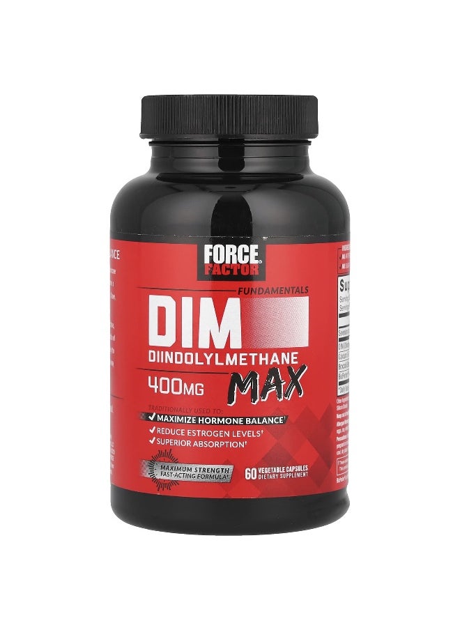 Force Factor Force Factor, Fundamentals, DIM Max, 400 mg, 60 Vegetable Capsules (200 mg per Capsule)  - Image 3
