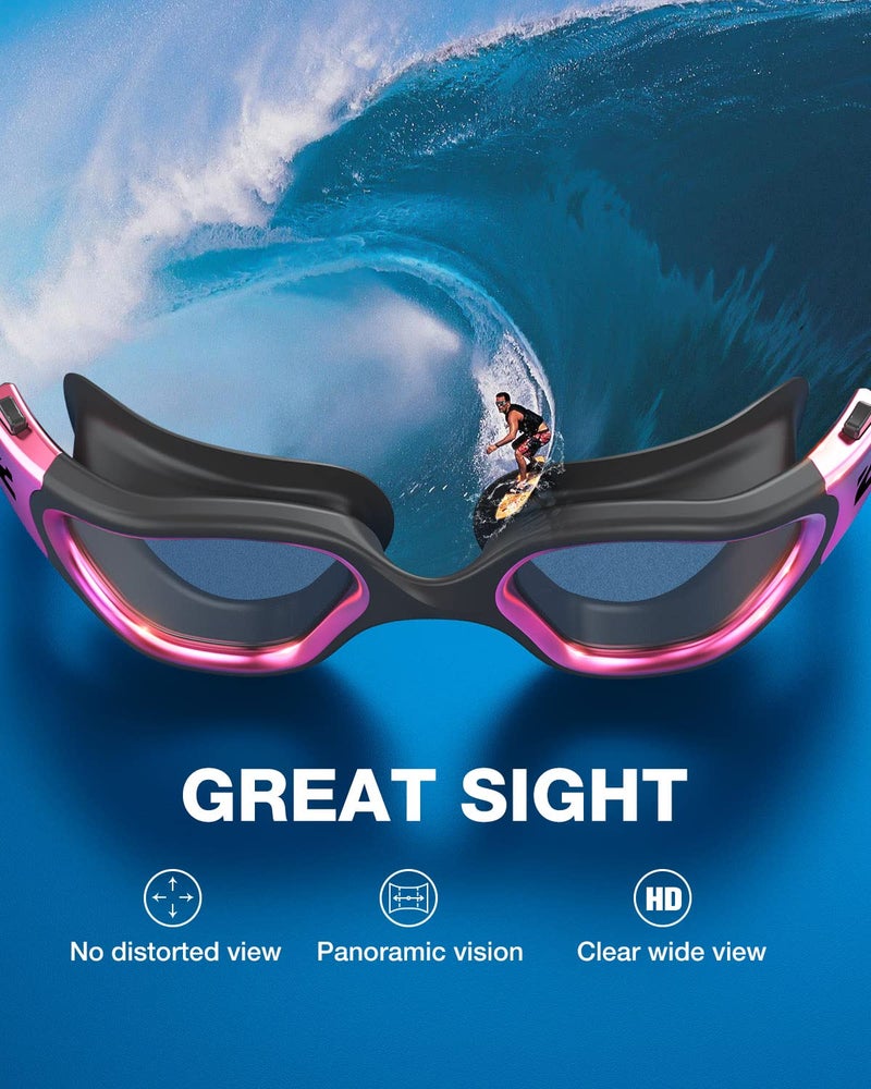 ZIONOR Swim Goggles, G1 ULTRA Photochromic Polarized Swimming Goggles for Men Women Adult, UV Protection Leakproof Easy Adjustable Strap for Indoor Outdoor Swimming (Polarized + Pink) - Image 5