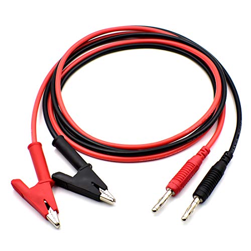 zhenyu 2Pcs 4mm Banana Plug to Alligator Clip Test Lead Wire Cable Set 14AWG for Multimeter Oscilloscope 3 Feet - Image 1
