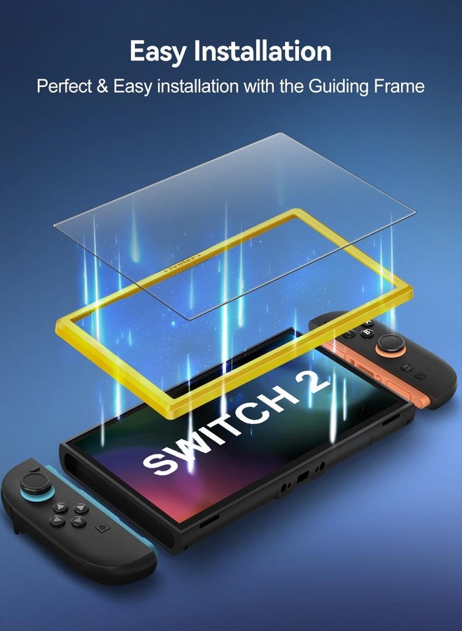 iVoler 2 Pieces Matte Tempered Glass Film Compatible with Nintendo Switch 2 Model 2025, Installation Tool Included, Anti-Glare Matte Protective Film Protection Anti Scratches - Image 5