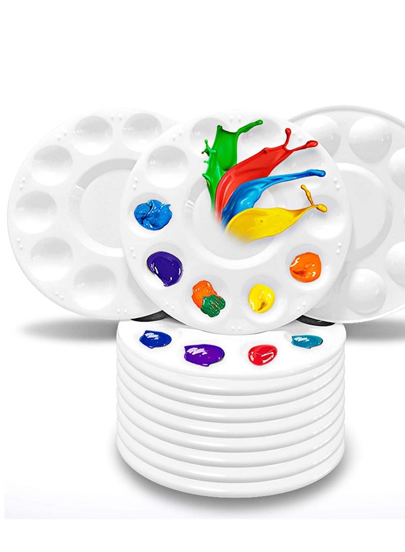 Terabyte 8 Inch 13 Wells Artist Paint Palette, Circular6pcs  Watercolor Painting Mixing Tray for Watercolor Gouache Acrylic Oil Painting - Image 3
