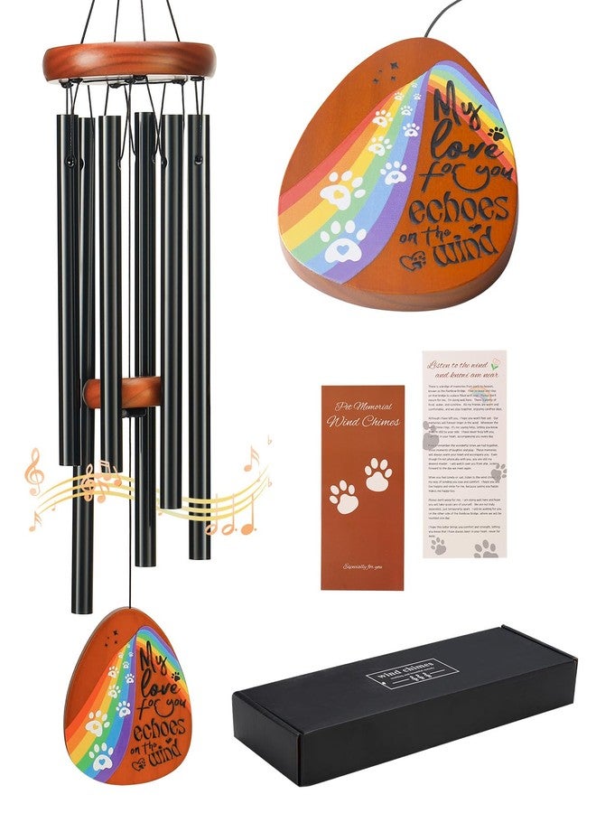 wtisan Dog Memorial Gifts for Loss of Dog, Pet Memorial Gifts for Dogs, 26" Pet Memorial Wind Chimes for Loss Dog, Loss of Dog Sympathy Gift, Dog Wind Chime with Rainbow Bridge for Outside Garden Patio - Image 1