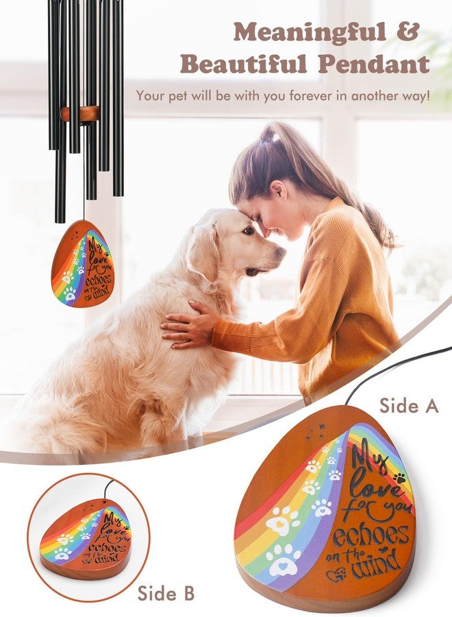wtisan Dog Memorial Gifts for Loss of Dog, Pet Memorial Gifts for Dogs, 26" Pet Memorial Wind Chimes for Loss Dog, Loss of Dog Sympathy Gift, Dog Wind Chime with Rainbow Bridge for Outside Garden Patio - Image 3