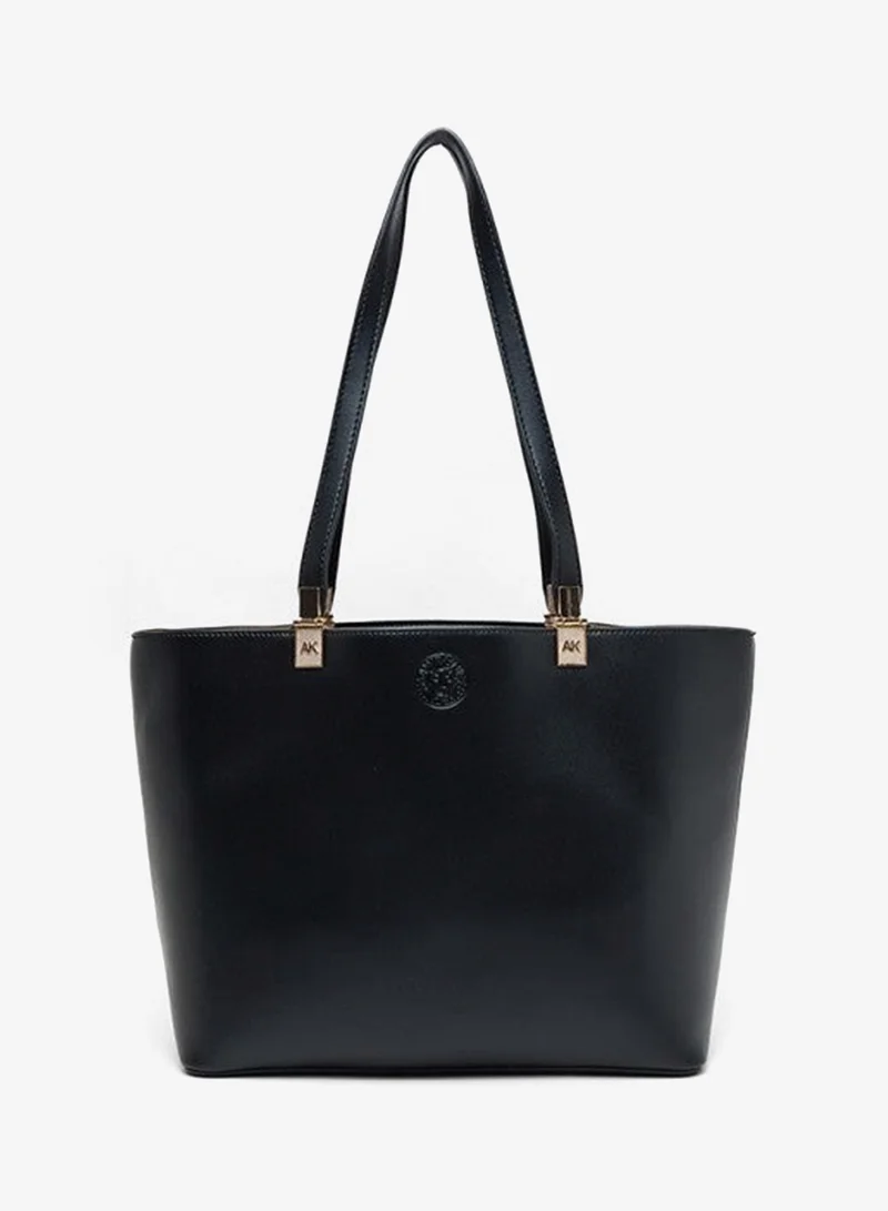 ANNE KLEIN Anne Klein Solid Pu Zip Closure Tote Bag