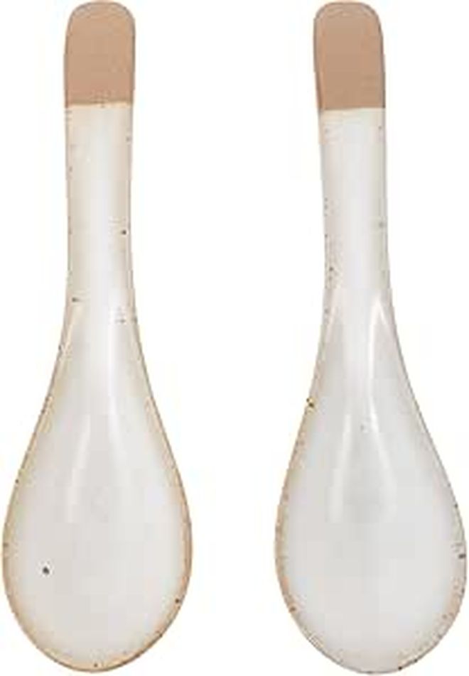 Vintage Ceramic Soup Spoons Set of 2 Japanese Style Porcelain Flatware for Ramen Rice Dessert - Image 1