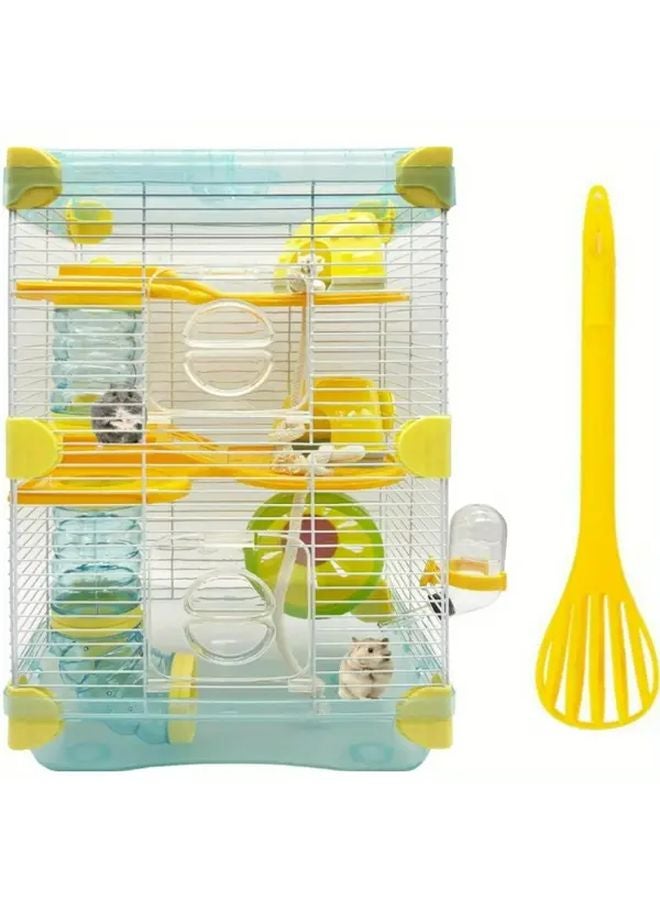 Large 3 Tier Portable Hamster Cage Habitat With Accessories Blue - Image 2