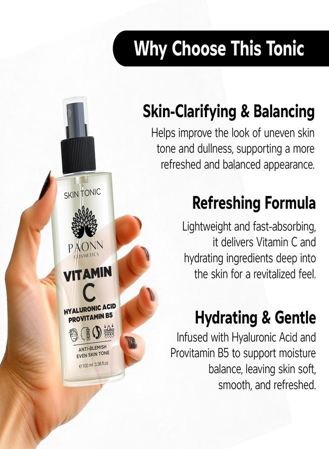 PAONN C Vitamin Face Tonic, 3-O Ethyl Ascorbic Acid, Arbutin, Panthenol, Brightening Toner, Daily Gentle Care for Smoother, Hydrated Skin - Image 4