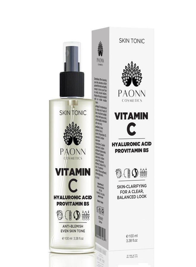 PAONN C Vitamin Face Tonic, 3-O Ethyl Ascorbic Acid, Arbutin, Panthenol, Brightening Toner, Daily Gentle Care for Smoother, Hydrated Skin - Image 1