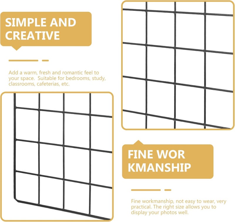 VOSAREA Metal Grid Wall Panel Organizer for Photos Crafts Decor Stylish Iron Wire Display Rack for Living Room Bedroom Office Nordic Design - Image 4
