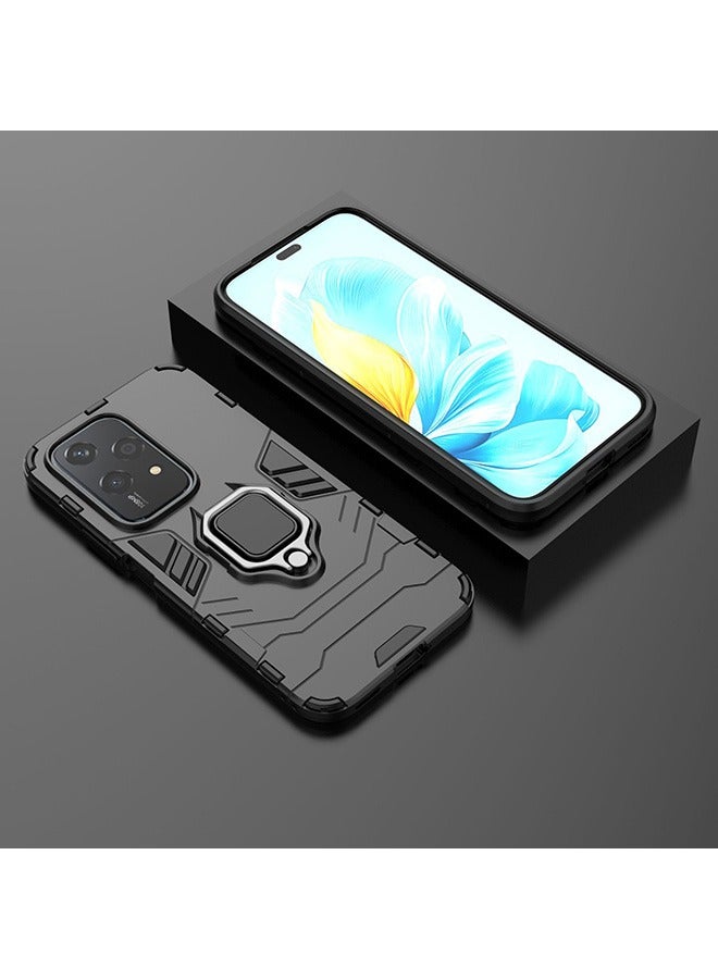 Compatible With Honor 200 Lite 5G Case, Hybrid Heavy Duty Protection Defender Kickstand Armor Case Cover, Anti-Fall Drop Protection, Shockproof Case , Black - Image 5