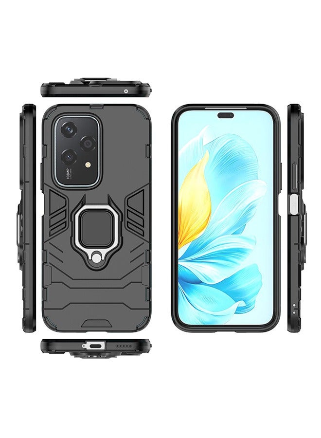 Compatible With Honor 200 Lite 5G Case, Hybrid Heavy Duty Protection Defender Kickstand Armor Case Cover, Anti-Fall Drop Protection, Shockproof Case , Black - Image 2