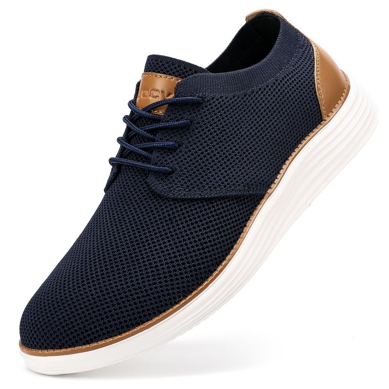 VILOCY Men's Fashion Dress Sneakers Casual Walking Shoes Business Oxfords Comfortable Breathable Lightweight Tennis Zapatos para Hombre Navy,US11 EU44 - Image 1