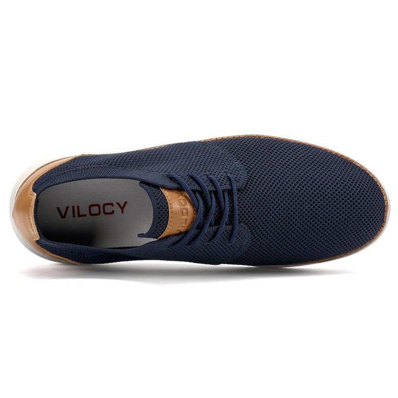 VILOCY Men's Fashion Dress Sneakers Casual Walking Shoes Business Oxfords Comfortable Breathable Lightweight Tennis Zapatos para Hombre Navy,US11 EU44 - Image 5
