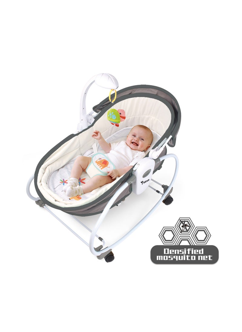 TEKNUM - 6 - In - 1 Cozy Rocker Bassinet With Wheels, Awning And Mosquito Net - Grey - Image 1