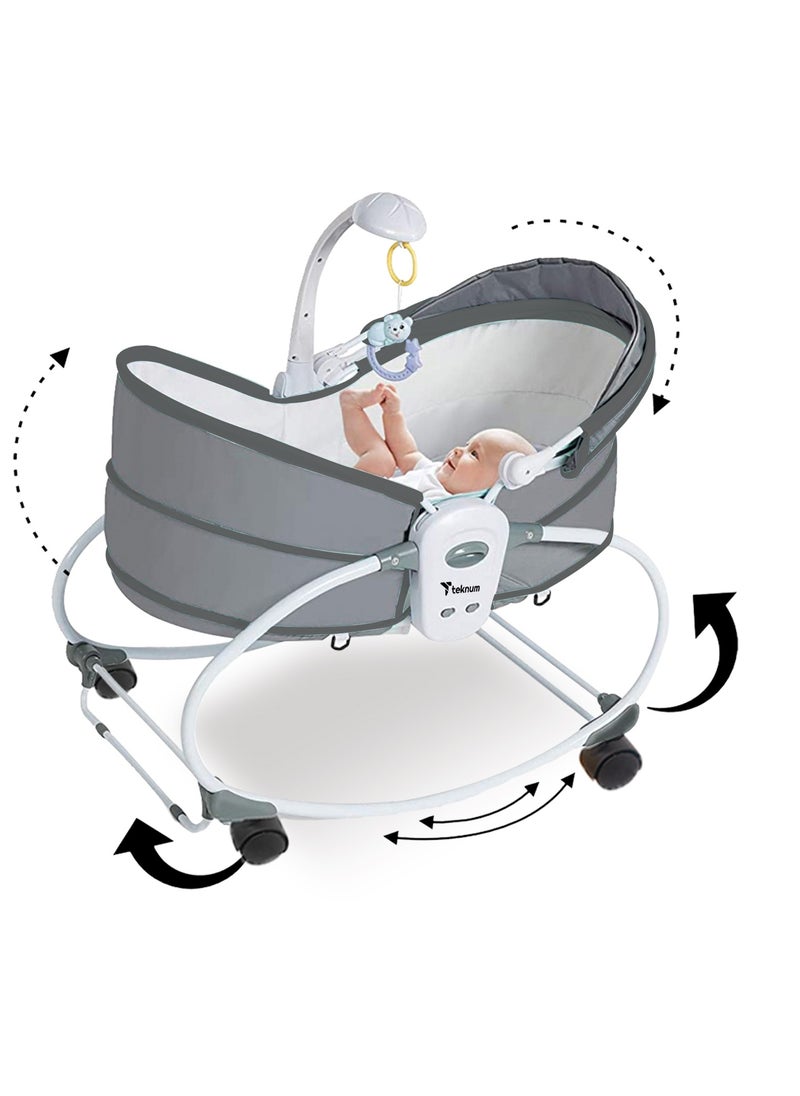 6 - In - 1 Cozy Rocker Bassinet With Wheels, Awning And Mosquito Net - Grey - pzsku/Z19B2B2B3ED464D7514B7Z/45/_/1696052868/f01ec322-6114-40f9-bb6f-6681c96a2b23