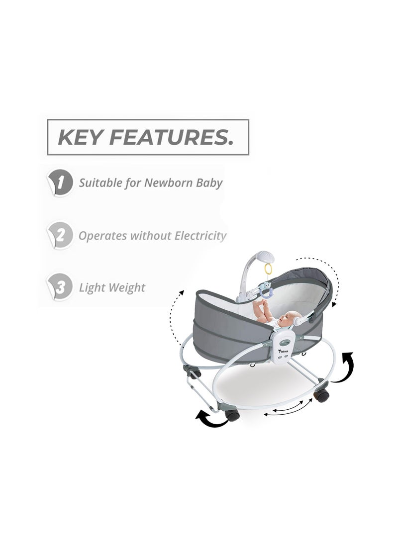 TEKNUM - 6 - In - 1 Cozy Rocker Bassinet With Wheels, Awning And Mosquito Net - Grey - Image 1