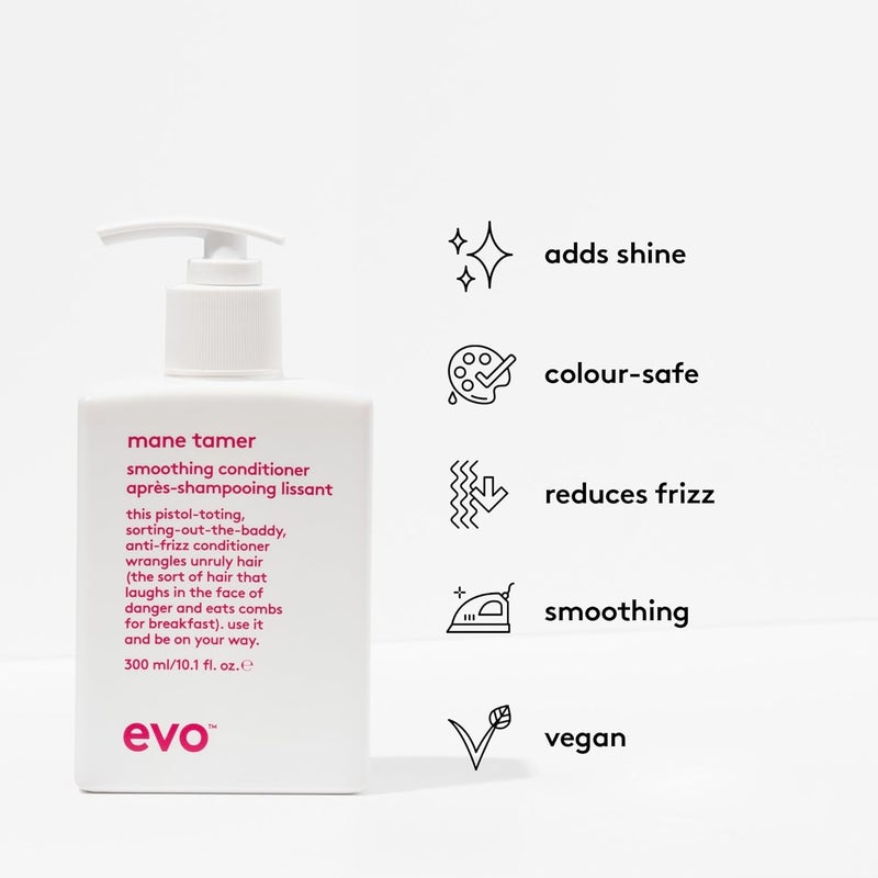 EVO Straightening Conditioner for Frizzy Unruly and Coloured Hair Gives Suppleness Shine and 300 ml Reduces Frizz Vegan SulphateFree - Image 2