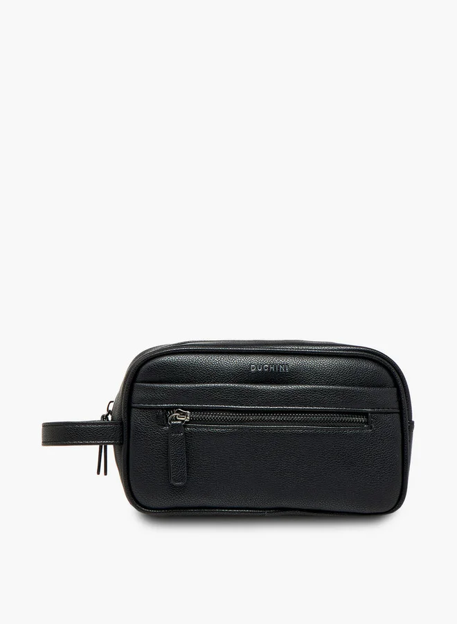 DUCHINI Solid Pouch with Zip Closure and Wrist Loop