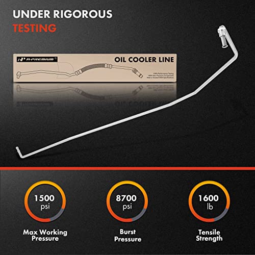 A-Premium Automatic Transmission Oil Cooler Line Hose Assembly Compatible with Ford F-250 Super Duty 1999-2000 F-350 Super Duty 1999 Excursion 2000 7.3L - Image 3