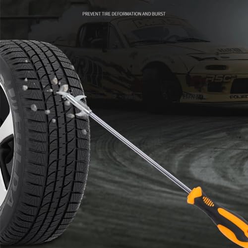 Nexllent 2 in 1 Car Tire Cleaning Tool/Car Tyre Stone Removal Hook/Stone Remover from Tyre Ideal for Car Bike & Motorbike Tyres Groove with Strong Rubber Gip Handle(Wheel Protector) - Image 3