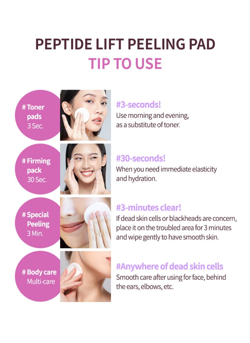 Terrazen - Korean Face Skin Care Exfoliating Pads - Anti Aging & Rejuvenating with Peptide Amino Acid Gentle Peel Facial Pads - Image 1