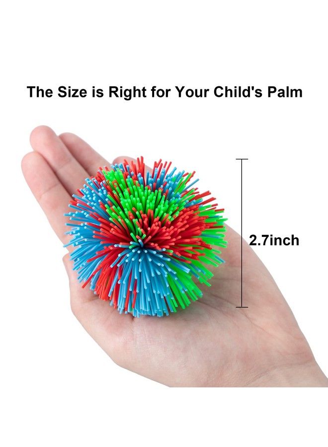 Hibery 5 Pack Monkey Stringy Balls Great Sensory Toys Stress Balls Rainbow Pom Bouncy Balls Games 90S Toys Fun Party Favor - Image 4