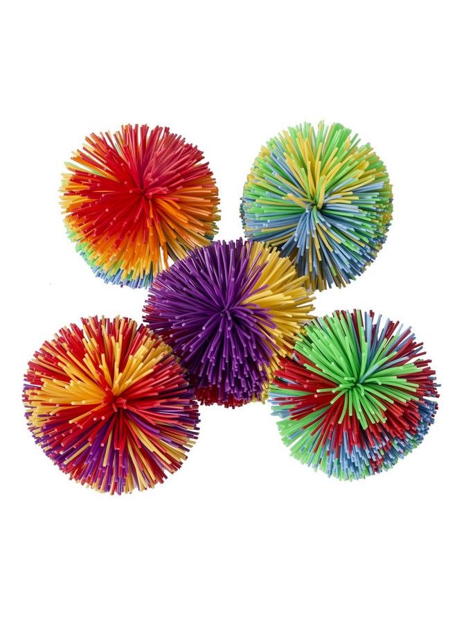 Hibery 5 Pack Monkey Stringy Balls Great Sensory Toys Stress Balls Rainbow Pom Bouncy Balls Games 90S Toys Fun Party Favor - Image 1