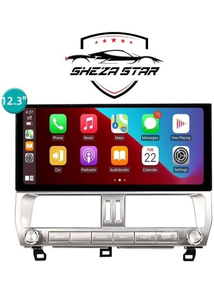 SHEZA STAR Android Car Stereo for Toyota Prado 2014-2017 4GB RAM 32GB ROM With 360 Camera, Carplay, M-Link Wi-Fi BT, Radio GPS, 12.3 Inch IPS.QLED Touch Screen with AHD Camera Included  - Image 2