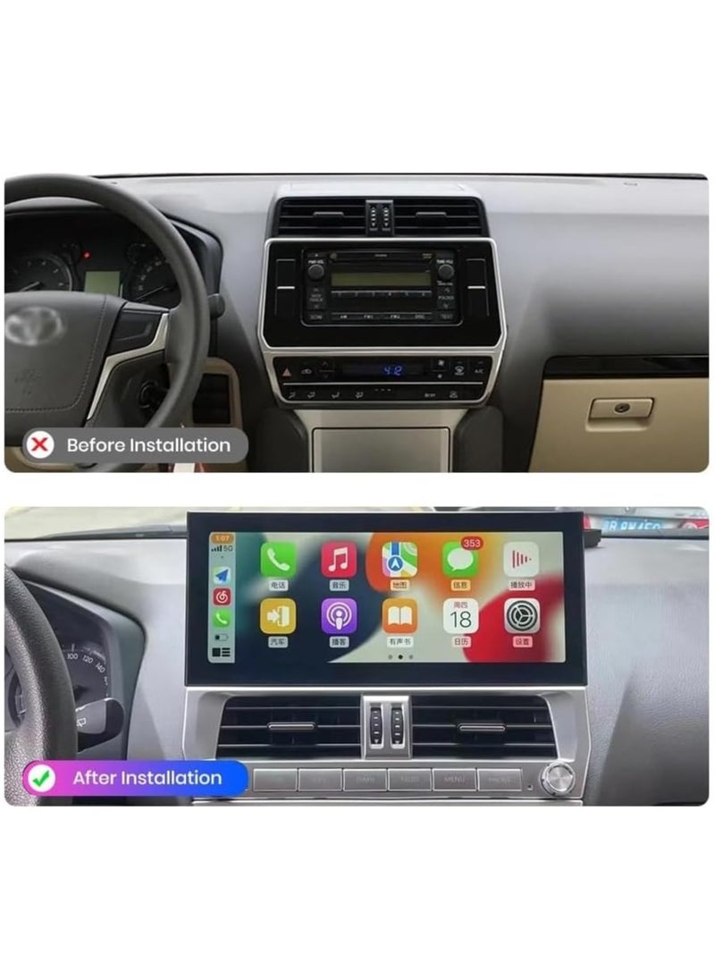 SHEZA STAR Android Car Stereo for Toyota Prado 2014-2017 4GB RAM 32GB ROM With 360 Camera, Carplay, M-Link Wi-Fi BT, Radio GPS, 12.3 Inch IPS.QLED Touch Screen with AHD Camera Included  - Image 3