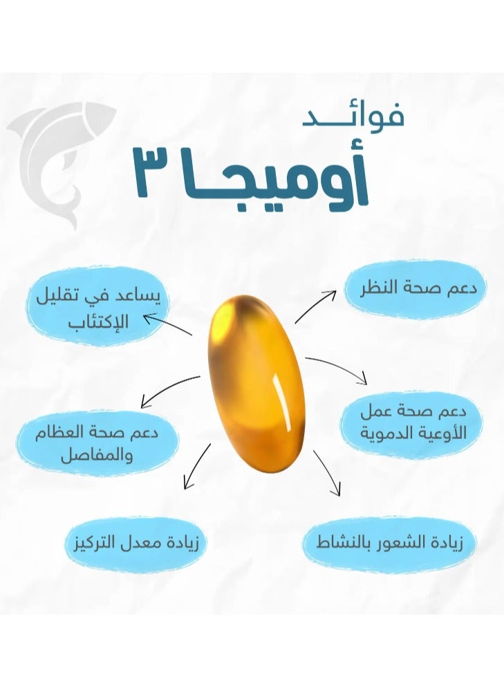 مارنيز اوميجا 3 زيت السالمون مع فيتامين هـ ٦٠ كبسولة - ٥٠٠ مجم - Image 3