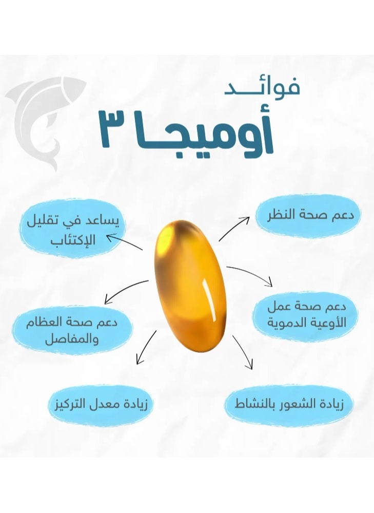 مارنيز اوميجا 3 زيت السالمون مع فيتامين هـ - 500 مجم - 60 كبسولة  - Image 2
