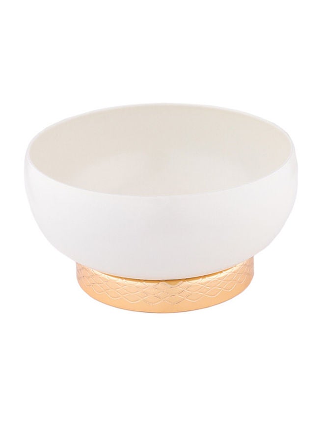 Alsaif طبق تقديم جوانا مع غطاء كبير أبيض/ذهبي - Image 3