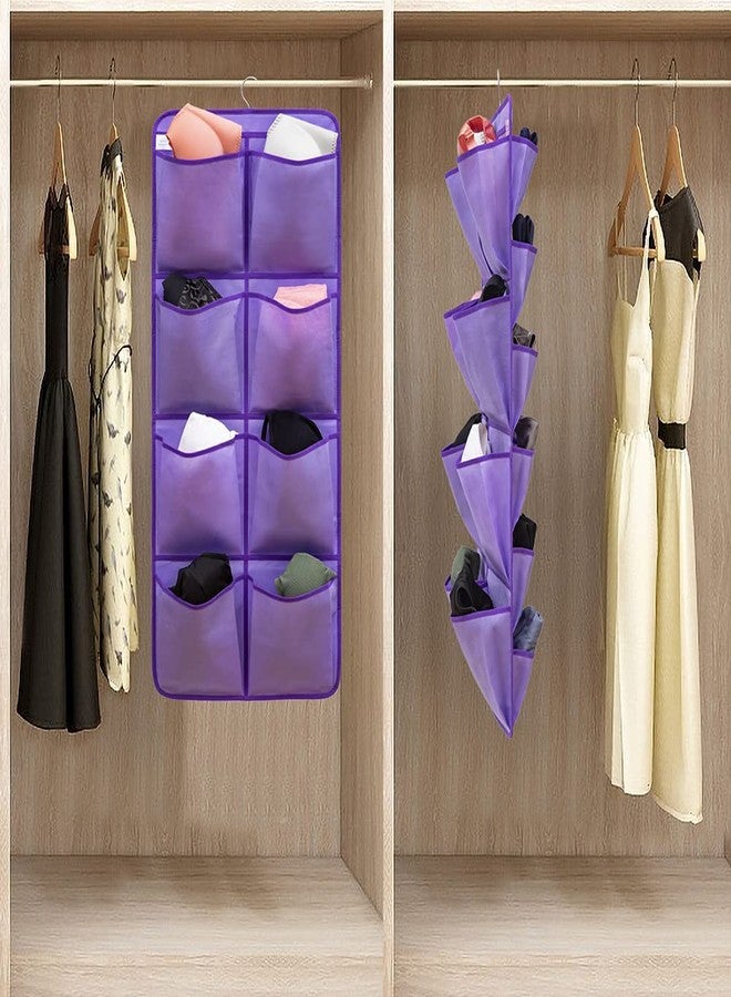 ANIZER Dual Sided Hanging Closet Organizer Shoe Rack Holder with 26 Large Pockets (Purple) - Image 4