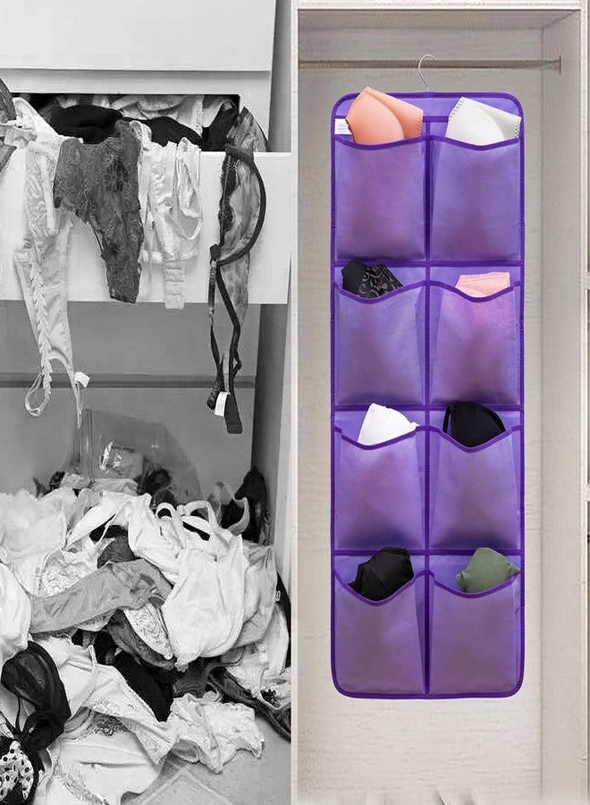 ANIZER Dual Sided Hanging Closet Organizer Shoe Rack Holder with 26 Large Pockets (Purple) - Image 3