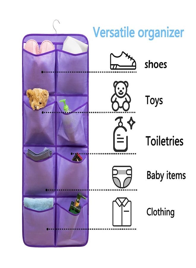 ANIZER Dual Sided Hanging Closet Organizer Shoe Rack Holder with 26 Large Pockets (Purple) - Image 2