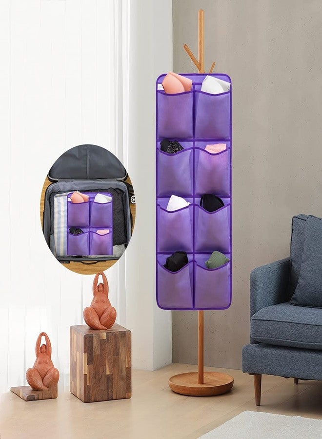 ANIZER Dual Sided Hanging Closet Organizer Shoe Rack Holder with 26 Large Pockets (Purple) - Image 5