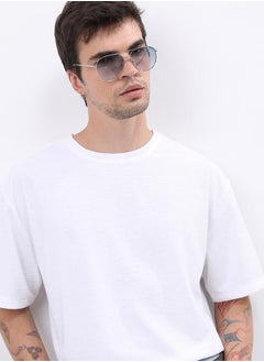 Ketch Solid Round Neck Regular Fit T-Shirt by Styli  - Image 1