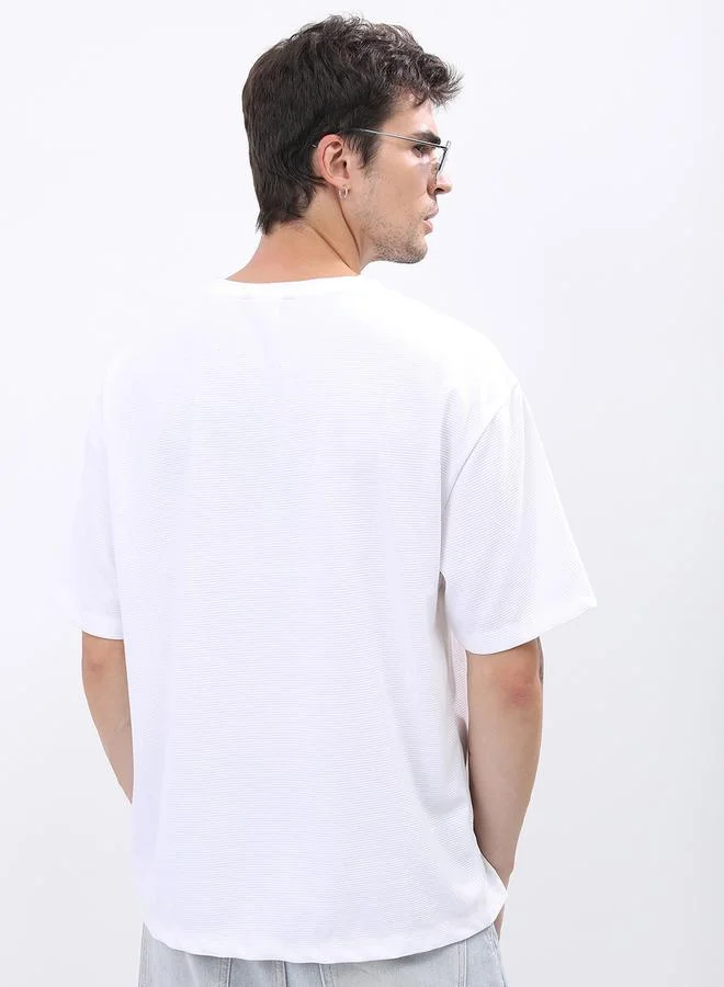 Ketch Solid Round Neck Regular Fit T-Shirt by Styli