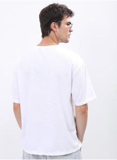 Ketch Solid Round Neck Regular Fit T-Shirt by Styli  - Image 3