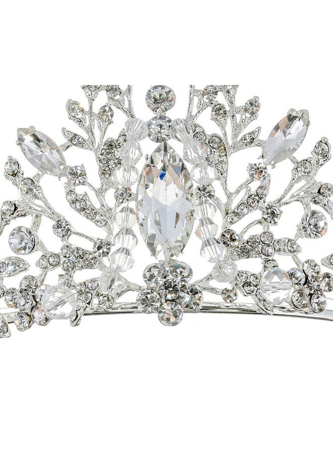SAMKY Silver Bridal Crown Rhinestone Wedding Tiara Headpiece Bride'S Crystal Hair Accessories - Image 3
