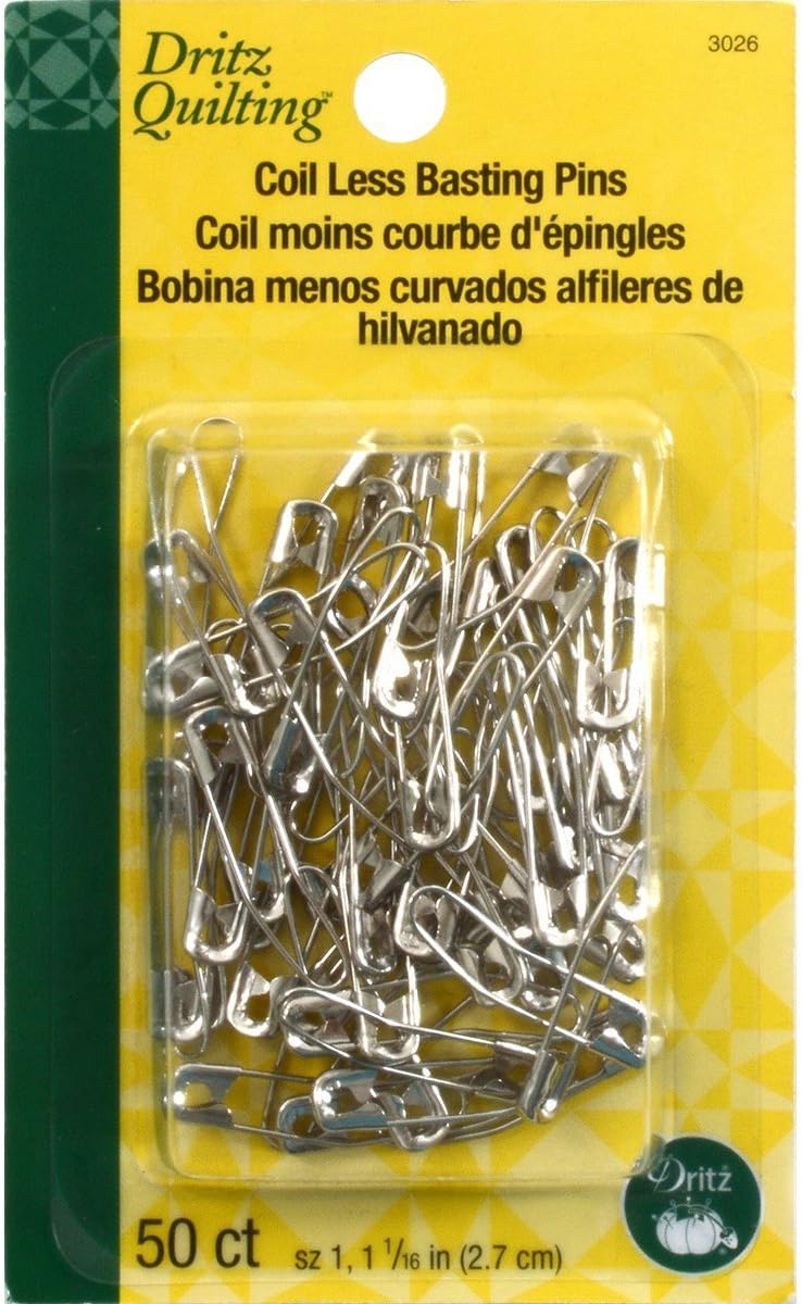 Dritz Quilting Dritz 3026 Curved Coilless Safety Pins Size 1 50Count Nickel