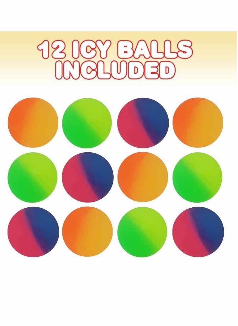 KASTWAVE - Bouncy Balls - Rubber Balls for Kids - ICY Bounce Balls - 1.25 Inch Icy Bouncy Balls for Kids, Set of 25, Frozen Birthday Party Favors, Goodie Bag and Piñata Fillers, Fun Assorted Colors - Image 1