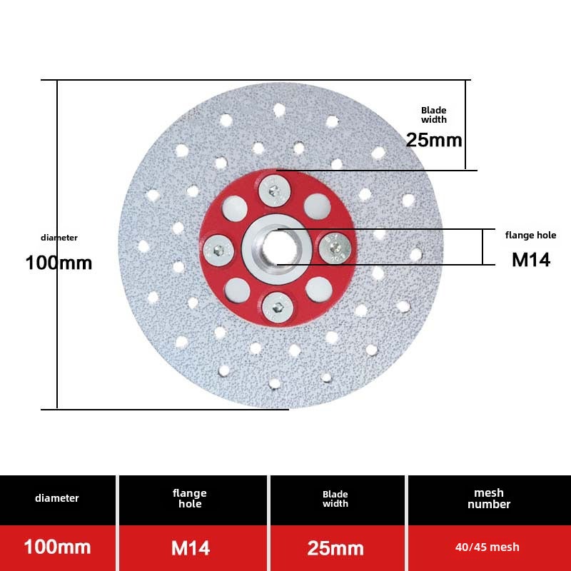 Diamond Cutting Pieces Brazing Double-sided Gyssophila Grinding Pieces Marble Tile Stone Saw Blade(φ100*M14) - Image 1