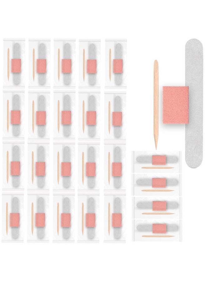 JYfeel Disposable Manicure Kit,Nail Files Set,Wood Nail File/Mini Nail Buffer/Wood Nail Sticks,Individually Packed Mini Pedicure Set For Fingernails Toenails Nail Salon (24 Pack) - Image 1