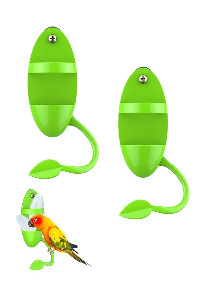 باوفلي حامل عظم الحبار للطيور من باوفلاي (قطعتان)، رف تغذية للببغاء مصنوع من عظم الحبار، معلف طيور معلق مع مجثم، حامل بلاستيكي للفواكه والخضراوات والحلويات، رف تغذية للكوكاتيل - Image 1