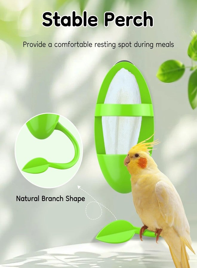 باوفلي حامل عظم الحبار للطيور من باوفلاي (قطعتان)، رف تغذية للببغاء مصنوع من عظم الحبار، معلف طيور معلق مع مجثم، حامل بلاستيكي للفواكه والخضراوات والحلويات، رف تغذية للكوكاتيل - Image 3