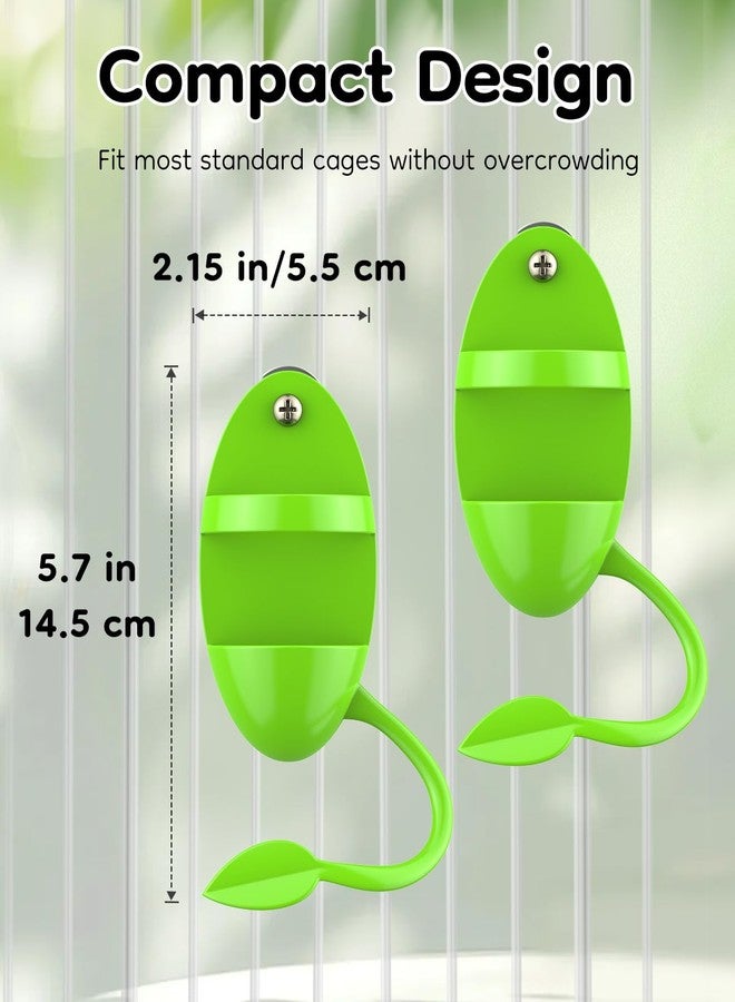 باوفلي حامل عظم الحبار للطيور من باوفلاي (قطعتان)، رف تغذية للببغاء مصنوع من عظم الحبار، معلف طيور معلق مع مجثم، حامل بلاستيكي للفواكه والخضراوات والحلويات، رف تغذية للكوكاتيل - Image 2