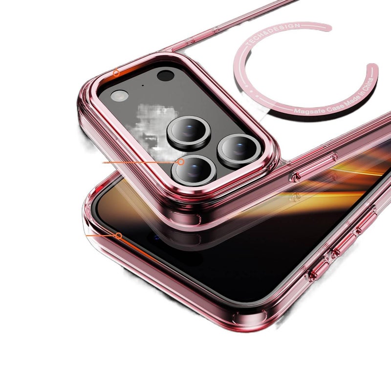 غطاء MagSafe بPC لـ iPhone 16 / 16 Plus / 16 Pro / 16 Pro Max مع مغناطيس قوي وحماية من السقوط مع مقاوم للصدمات مع حامل قائم مع مقاوم للخدش باللون Translucent White مغناطيسي بوظيفة. - Veloris - Image 3