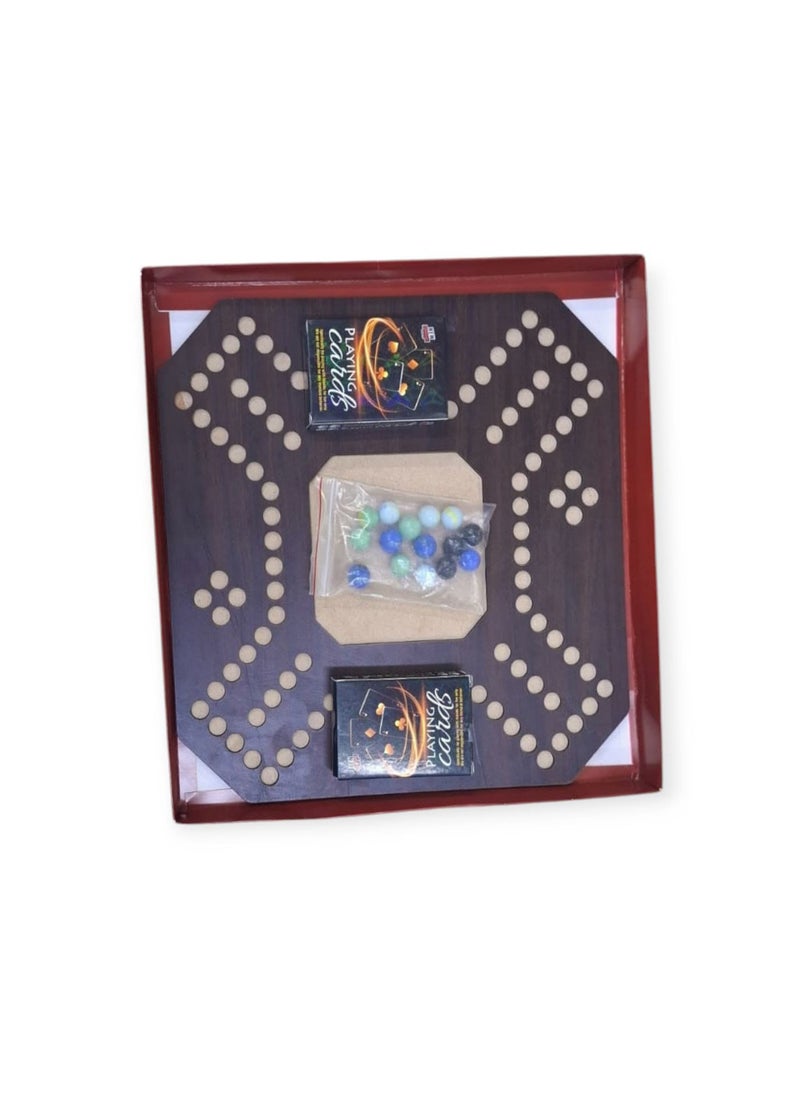 Generic Jackaroo Board Game - Wooden Board - Sophisticated, Competitive and Fun Game for 2-4 Players, Playing Cards for All Games  - Image 3